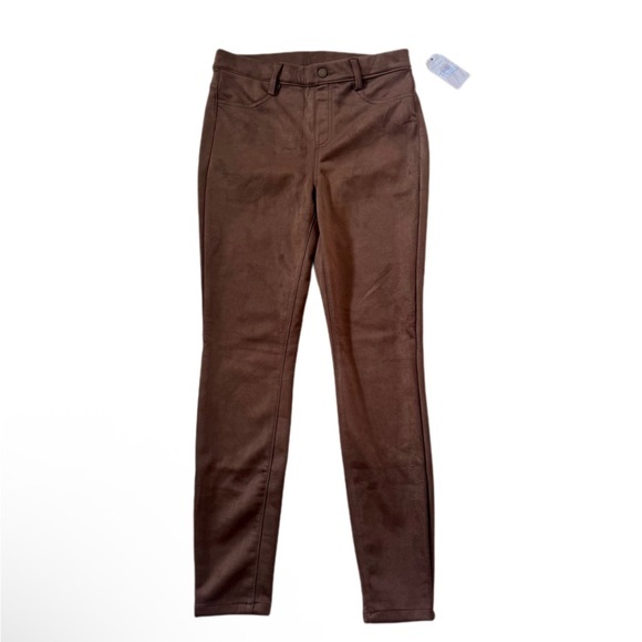 Time and Tru Pants - Time and Tru Brown Suede Look Casual Stretch Pants